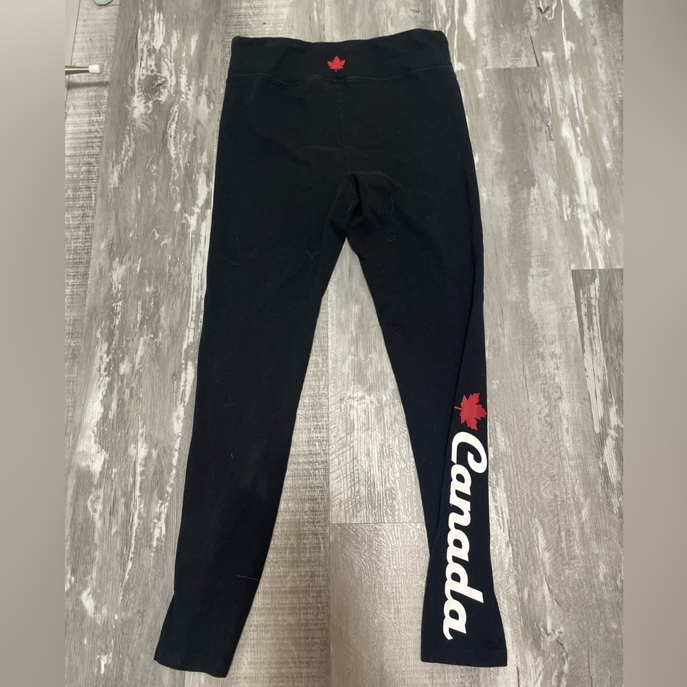 Canada Graphic Black Women's Leggings Large